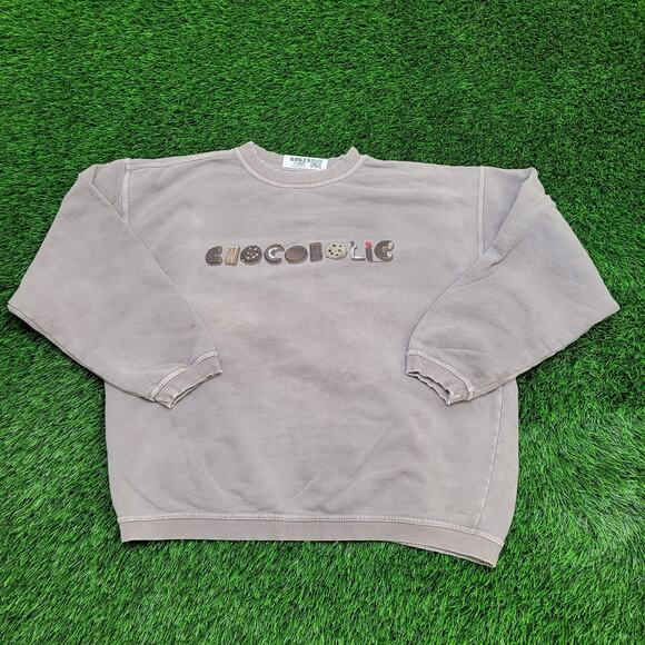 Vintage Crazyshirts Chocolate Sweatshirt Womens Large 25x23 Grayish Brown - Picture 1 of 16
